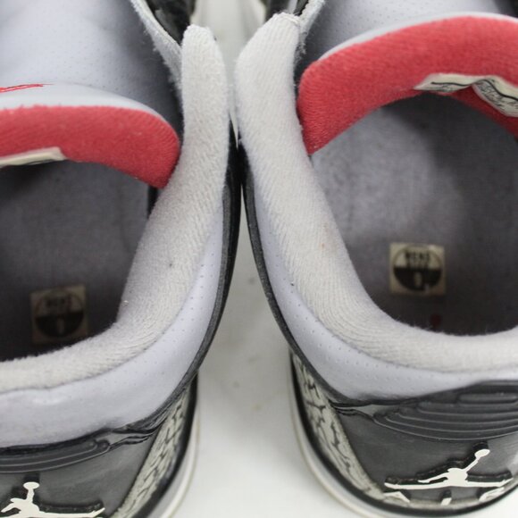 NIKE AIR JORDAN 3 RETRO BLACK-FIRE RED-CEMENT GRAY MEN\'S SHOE SNEAKER SIZE 9